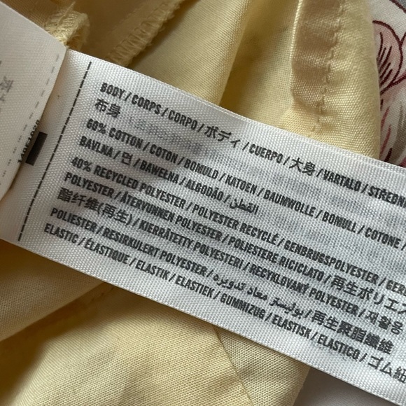 Abercrombie Butter Yellow Puff Sleeve Tie Front Crop Top Medium Boho Classic - Picture 5 of 9